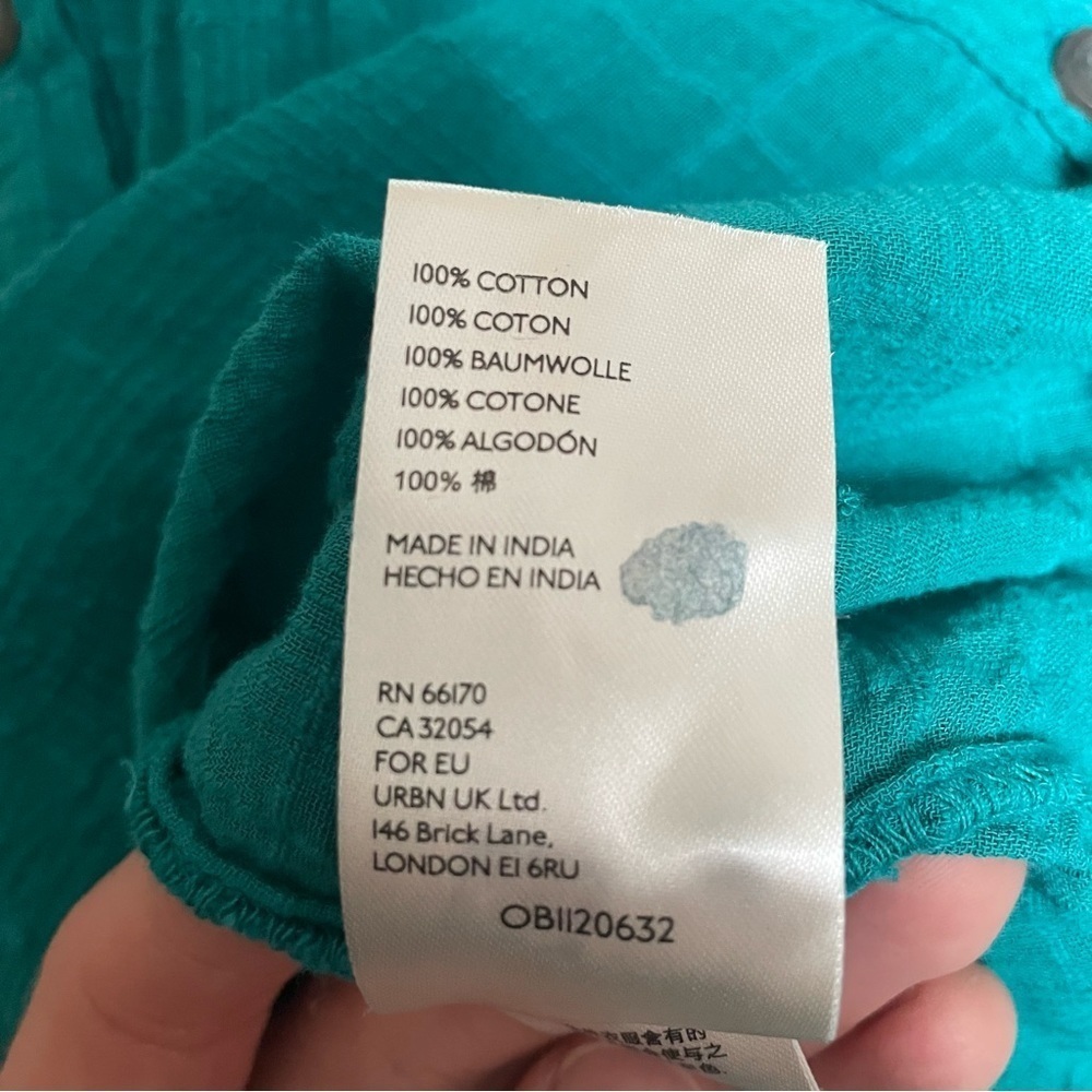 Anthropologie Pilcro Mila Draped Swiss Dot Button Down Cotton Blouse EUC Small - Picture 9 of 11